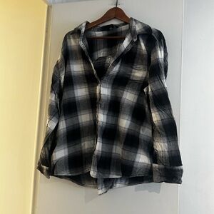 George Plaid Button-Down Shirt in Black and White